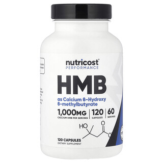 Nutricost, HMB, Rendimiento, 120 cápsulas (500 mg por cápsula)