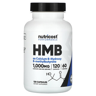 Nutricost, Performance, HMB, 120 Kapsul (500 mg per Kapsul)