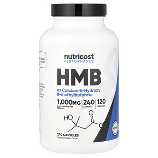 Nutricost, HMB（β-ヒドロキシ-β-メチル酪酸）、240粒（1粒あたり500mg）