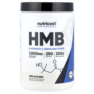 Nutricost, Performance, HMB Powder, Unflavored, 8.9 oz (250 g)