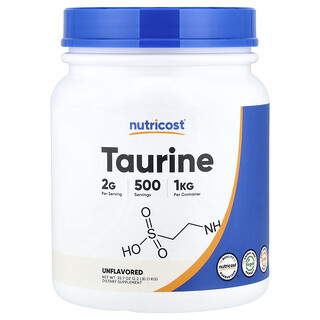 Nutricost, Taurin, ízesítetlen, 35,7 uncia (1 kg)