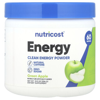Nutricost, 能量，清洁能量粉，青苹果味，10.9 盎司（306 克）