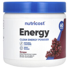 Energy, порошок із чистою енергією, виноград, 300 г (10,7 унції)