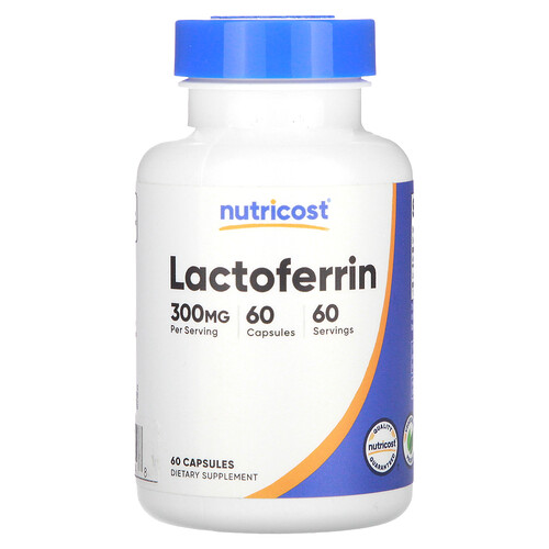 뉴트리코스트 Nutricost, 락토페린, 300mg, 캡슐 60정