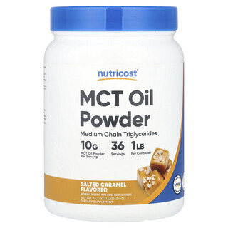 Nutricost, Aceite de MCT en polvo, Caramelo salado, 454 g (1 lb)