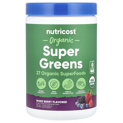 Organic Super Greens, ягідна суміш, 330 г (11,8 унції)