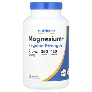 Nutricost, Magnésio+, Potência Regular, 240 Cápsulas (105 mg por Cápsula)