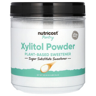 Nutricost, Pantry, Ксилитол на прах, Подсладител на растителна основа, 2,5 фунта (1134 g)