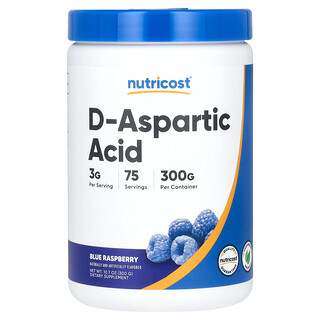 Nutricost, Asam D-Aspartat, Rasberi Biru, 300 g (10,7 ons)