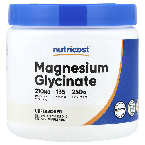 Nutricost, Magnesiumglycinat, geschmacksneutral, 250 g