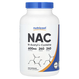 Nutricost, NAC, 600 mg, 240 capsules