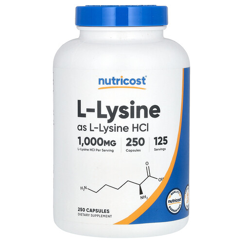 Nutricost L-лизин 250 капсул (500 мг на капсулу)