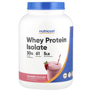 Nutricost, 分离乳清蛋白，草莓奶昔味，5 磅（2,268 克）