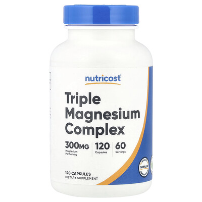 Nutricost, Complejo de triple magnesio, 120 cápsulas (150 mg por cápsula)