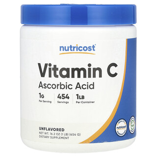 Nutricost, Vitamin C, smaklös, 16,2 oz (454 g)