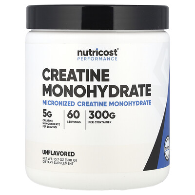 Product Image for Nutricost, Performance, Creatine Monohydrate, Unflavored, 10.7 oz (300 g)