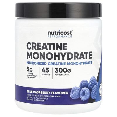 Product Image for Nutricost, Performance, Creatine Monohydrate, Blue Raspberry, 10.7 oz (300 g)