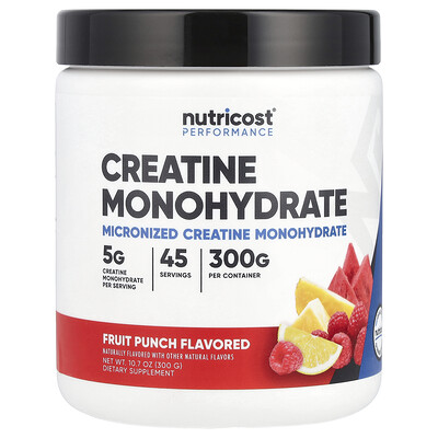 Product Image for Nutricost, Performance, Creatine Monohydrate, Fruit Punch, 10.7 oz (300 g)