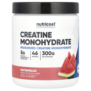 Nutricost, Απόδοση, Μονοϋδρική Κρεατίνη, Καρπούζι, 10,7 oz (300 g)