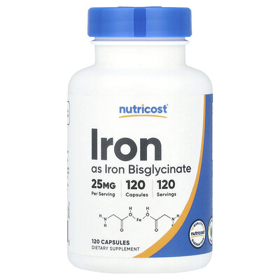Product Image for Nutricost, Iron, 25 mg , 120 Capsules