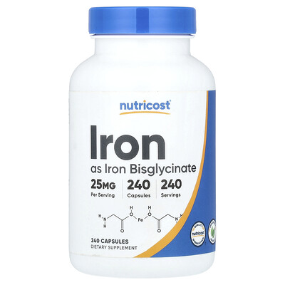 Product Image for Nutricost, Iron, 25 mg , 240 Capsules