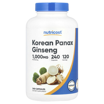 Nutricost , Korean Panax Ginseng, 240 Capsules (500 Mg Per Capsule)
