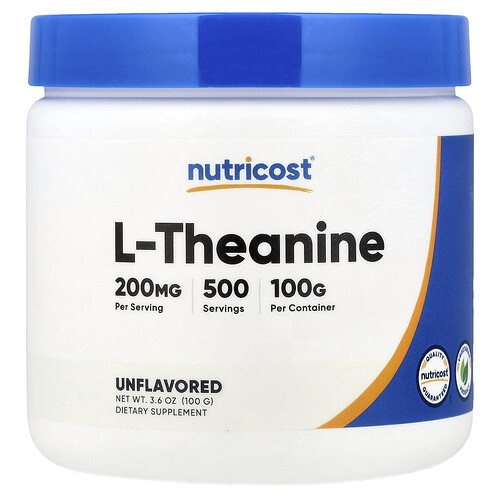 Nutricost, L-Theanine, Unflavored, L-Theanin, geschmacksneutral, 100 g (3,6 oz.)