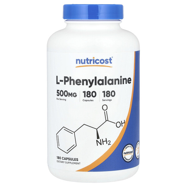 Nutricost L-Phenylalanine, 500 mg, 180 Capsules