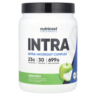 Nutricost, 운동 능력 향상, 인트라 워크아웃 복합체, 그린 애플, 699g(1.6lb)