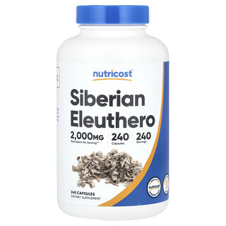 Nutricost, Eleutero siberiano, 2000 mg, 240 cápsulas