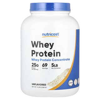 Nutricost, Heraproteiinikonsentraatti, maustamaton, 5 lb (2 268 g)