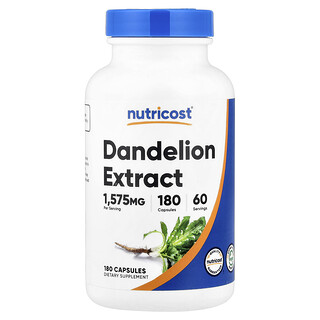 Nutricost, Ekstrakt z mniszka lekarskiego, 180 kapsułek (525 mg na kapsułkę)