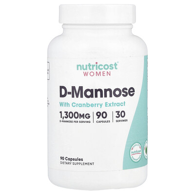 Product Image for Nutricost, Women, D-Mannose with Cranberry Extract, 90 Capsules