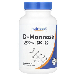 Nutricost, D-mannoza, 120 kapsułek (500 mg na kapsułkę)