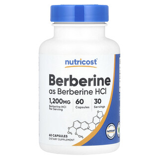 Nutricost, Berbérine, 60 capsules (600 mg par capsule)
