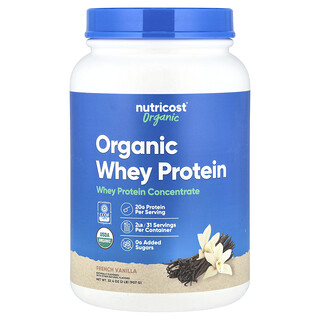 Nutricost, Proteína de suero de leche orgánica, Vainilla francesa, 907 g (2 lb)