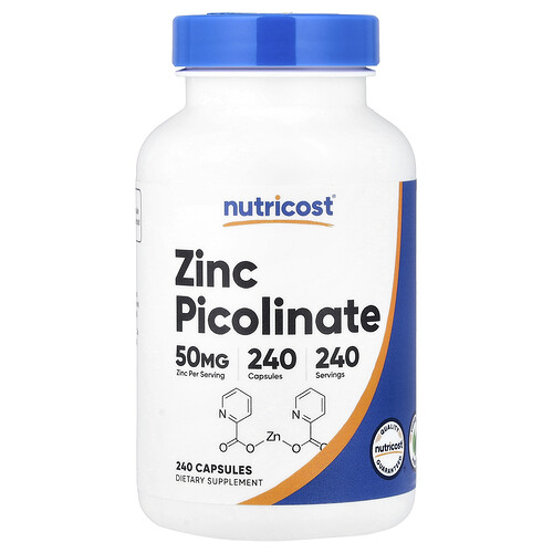 Nutricost, Picolinato de zinc, 50 mg, 240 cápsulas