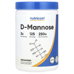 D-маноза, без ароматизаторів, 250 г (8,9 унції)