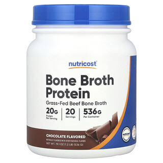 Nutricost, 소뼈 육수 단백질, 초콜릿, 536g(1.2lb)