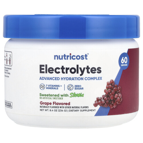Nutricost, Electroliți, complex de hidratare avansată, struguri, 8,4 oz (234 g)