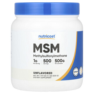 Nutricost, MSM, Unflavoured, 17.9 oz (500 g)