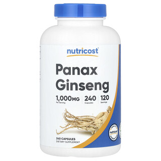 Nutricost, Panax Ginseng, 240 kapslar (500 mg per kapsel)