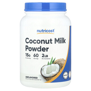 Nutricost, Leche de coco en polvo, Sin sabor, 907 g (32,4 oz)