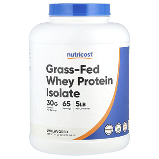 Nutricost, Pengasingan Protein Whey Dimakan Rumput, Tidak Berperisa, 5 lb (2,268 g)