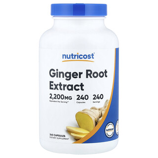 Nutricost, Extracto de raíz de jengibre, 240 cápsulas (550 mg por cápsula)