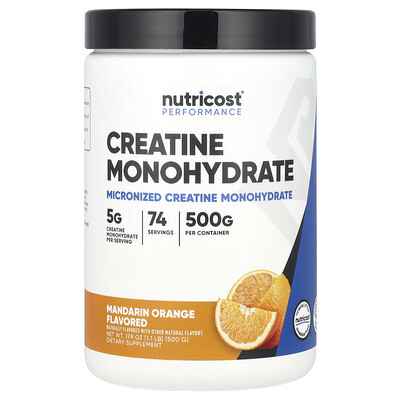 Product Image for Nutricost, Performance, Creatine Monohydrate, Mandarin Orange, 1.1 lb (500 g)
