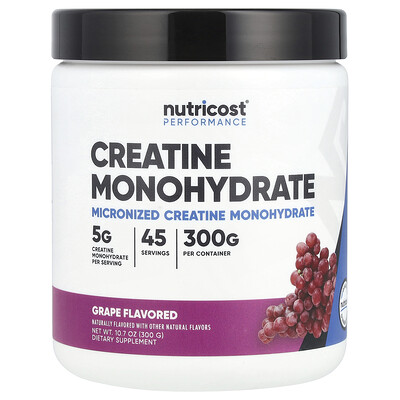 Product Image for Nutricost, Performance, Creatine Monohydrate, Grape, 10.7 oz (300 g)
