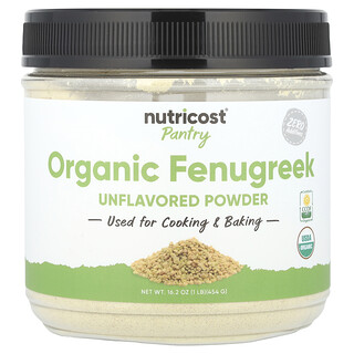 Nutricost, Pantry, Fenogreco orgánico en polvo, Sin sabor, 454 g (16,2 oz)