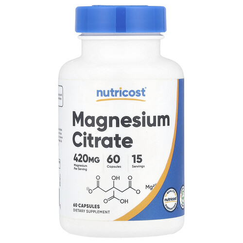 Nutricost, Magnesiumcitrat, 60 Kapseln (105 mg pro Kapsel)