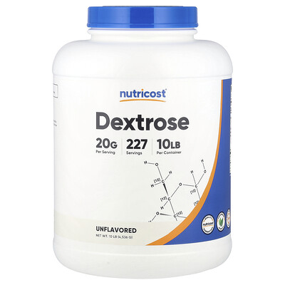 Nutricost, Dextrosa, Sin sabor, 4536 g (10 lb)